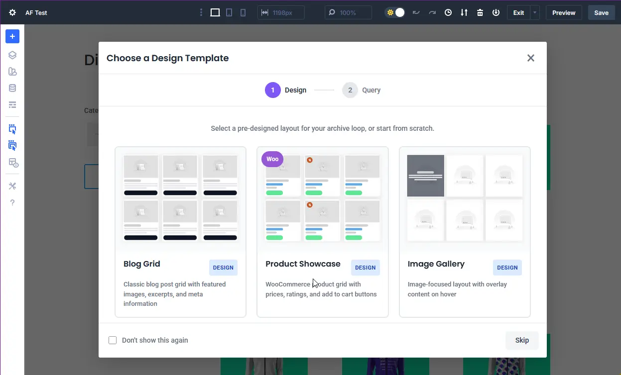 Divi 5 Template Picker